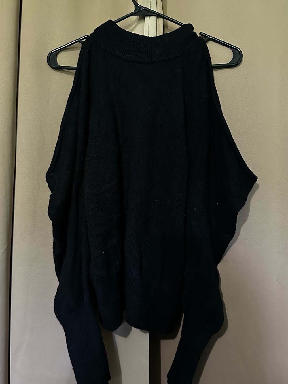 INC International Concepts Black Off-Shoulder Knit Sweater